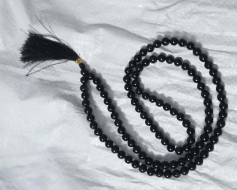⁠Black tourmaline mala